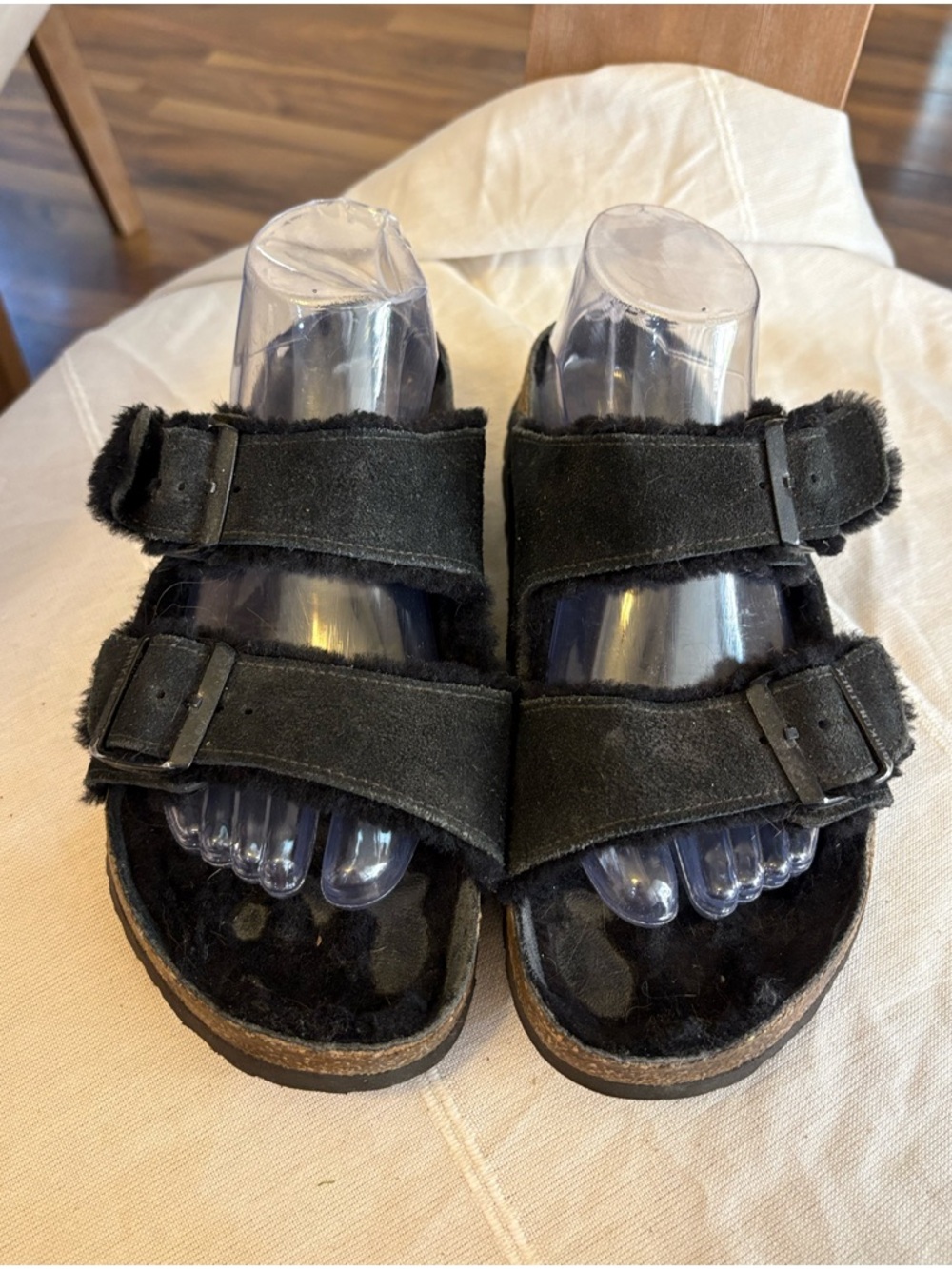 Birkenstock Arizona Shearling Black Sandals